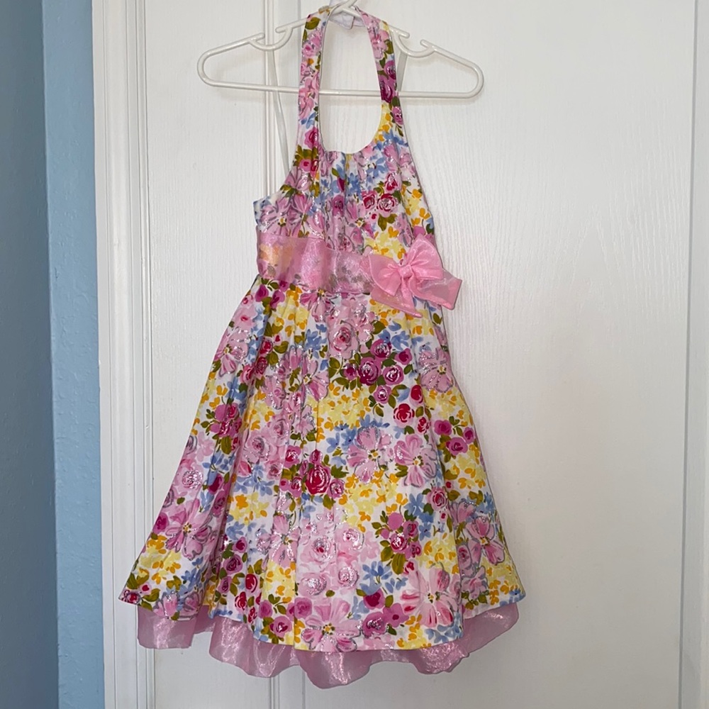 Jessica Ann Halter Dress Floral Glitter